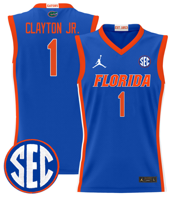 Walter Clayton Jr Jersey #15 Florida Gators 2024 Lightweight Basketball Royal