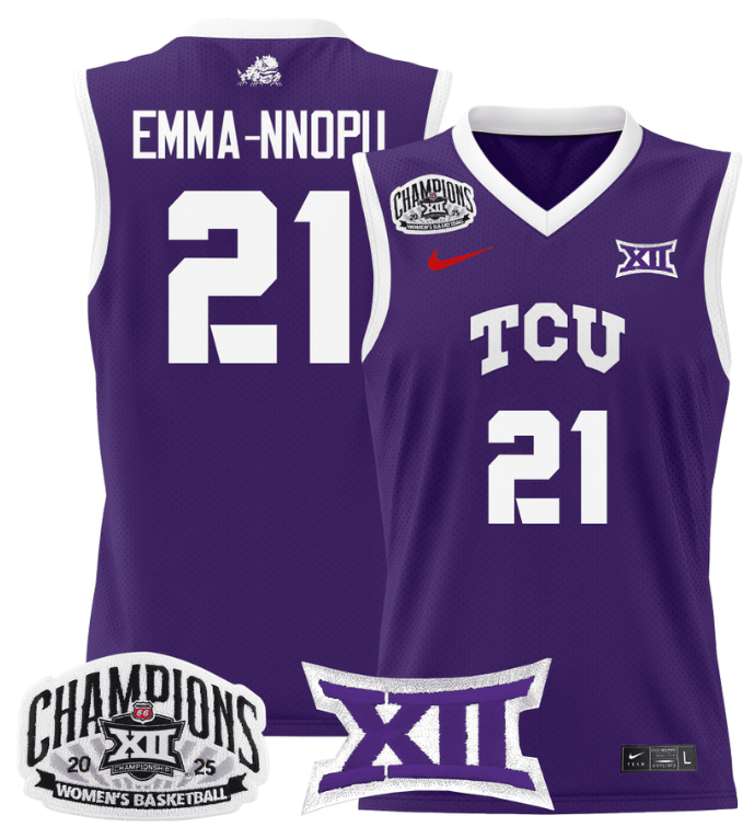 Women's Emma Nnopu Jersey #21 TCU Horned Frogs 2025 Champions Purple