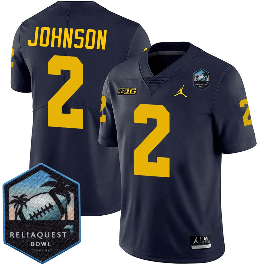 Will Johnson Jersey #2 Michigan Wolverines ReliaQuest Bowl Patch Vapor