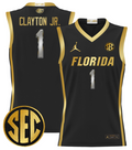 Walter Clayton Jr Jersey #15 Florida Gators 2024 Lightweight Basketball Black Gold