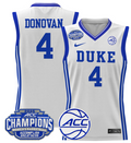 Women's Jadyn Donovan Jersey #4 Duke Blue Devils 2025 ACC Champions White