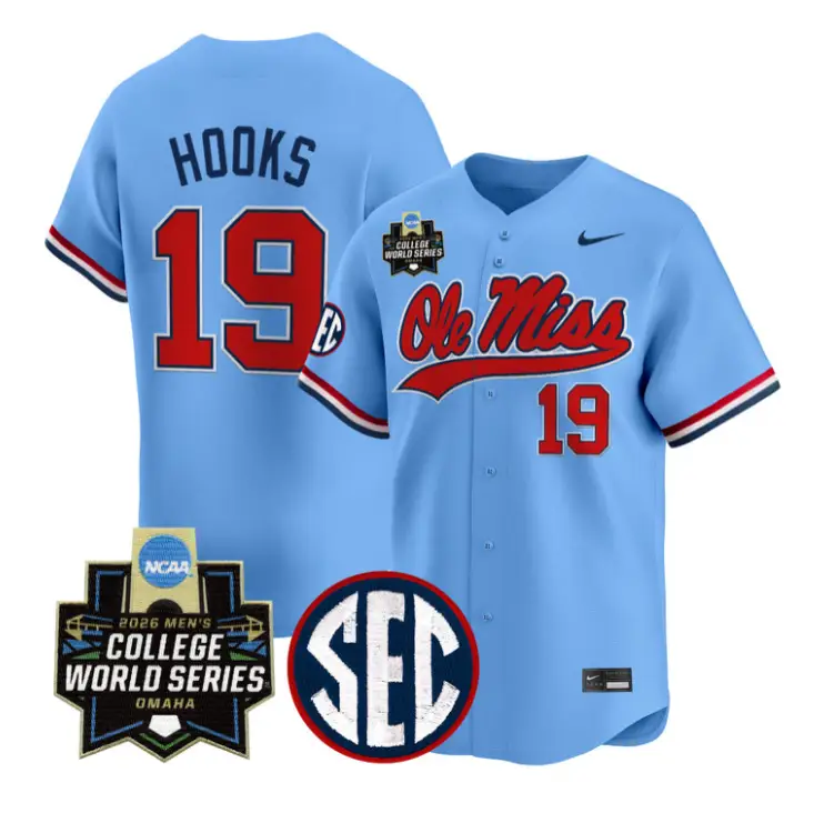 Walker Hooks Jersey #19 Ole Miss 2026 World Series Vapor Stitched