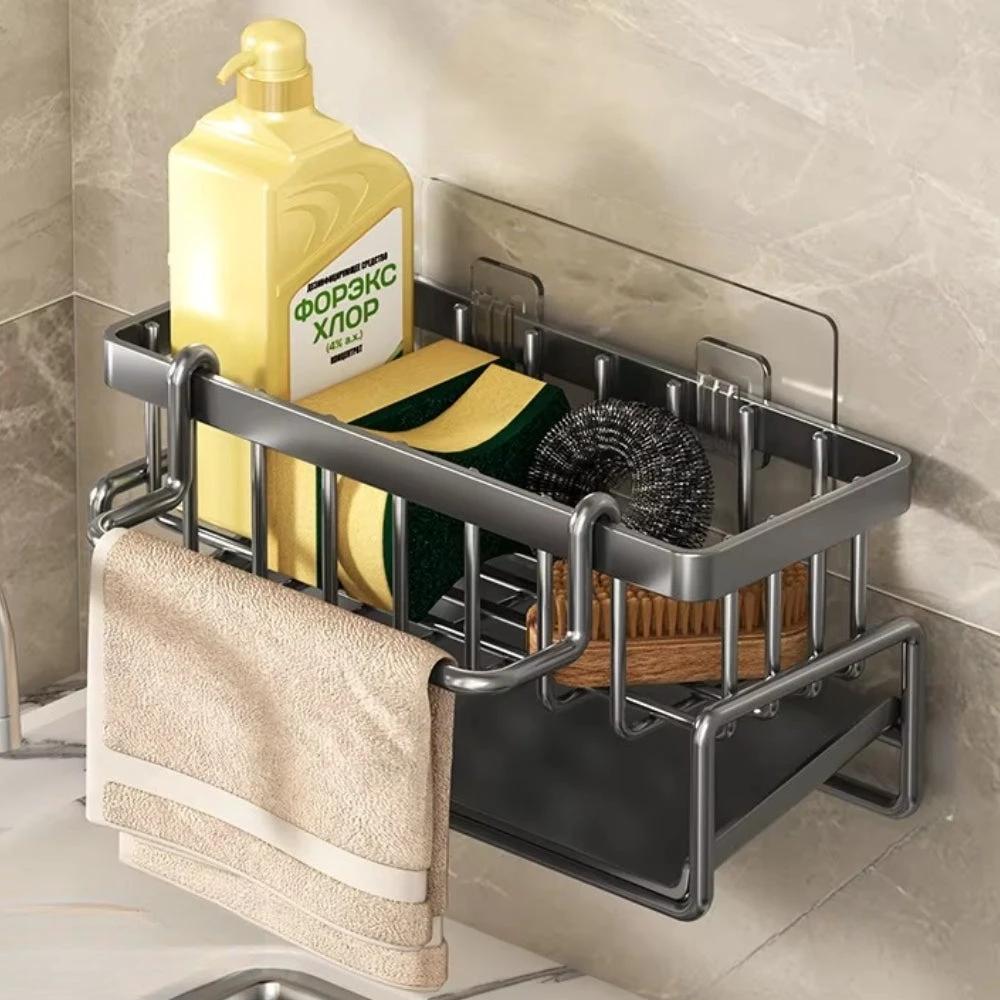 Wall Mounted Sponge Soap Dish Towel Rack