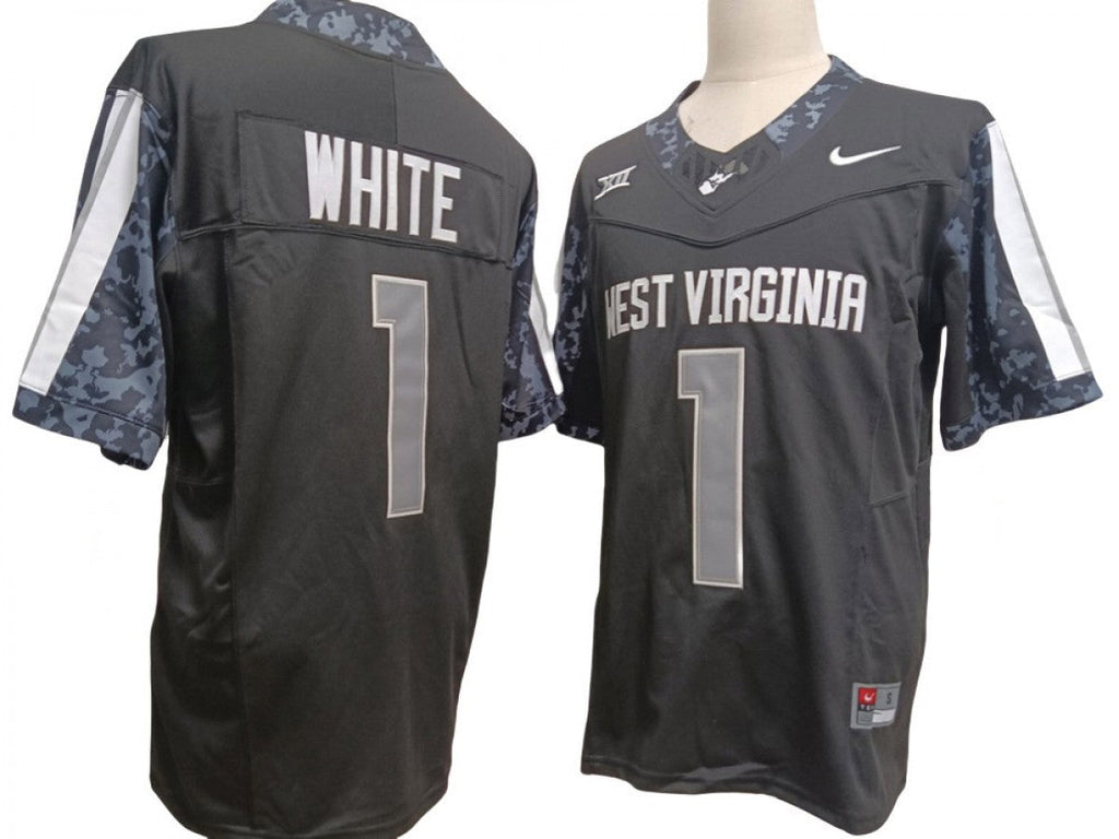 West Virginia Mountaineers #1 Jahiem White Vapor F.U.S.E. Limited Jersey