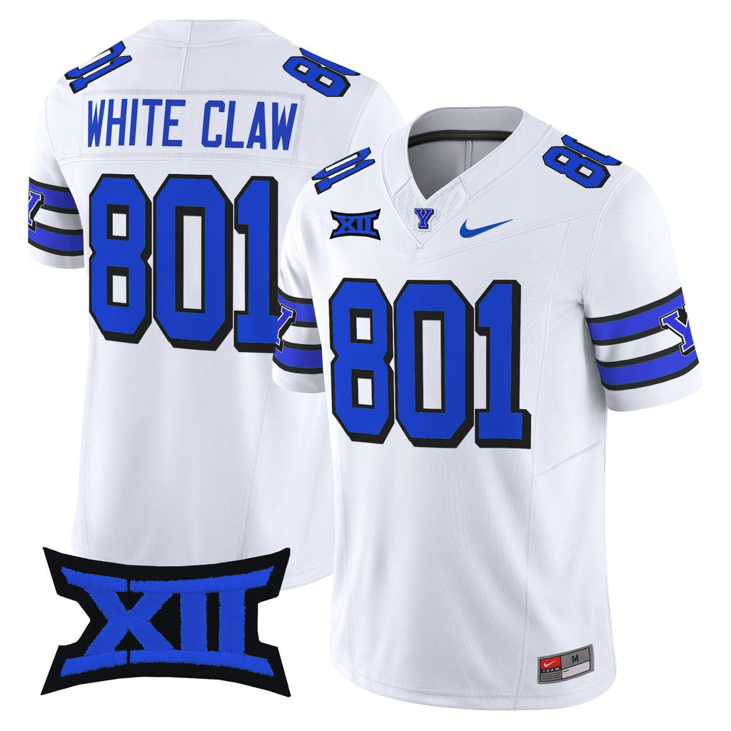 White Claw Jersey #801 BYU Cougars 2025 Vapor Limited Stitched