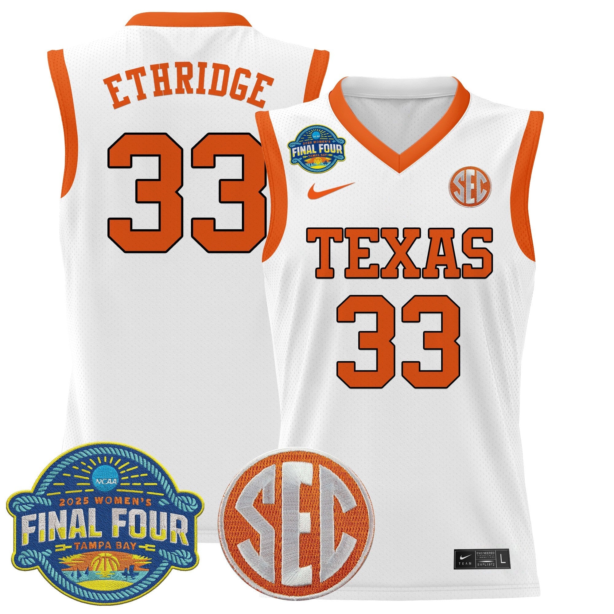 Madison Booker Jersey #35 Texas Longhorns 2025 Sec Final Four Patch Black Gold