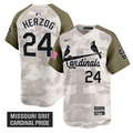 Whitey Herzog Jersey #24 St. Louis Cardinals 2025 Armed Forces Day Vapor Stitched