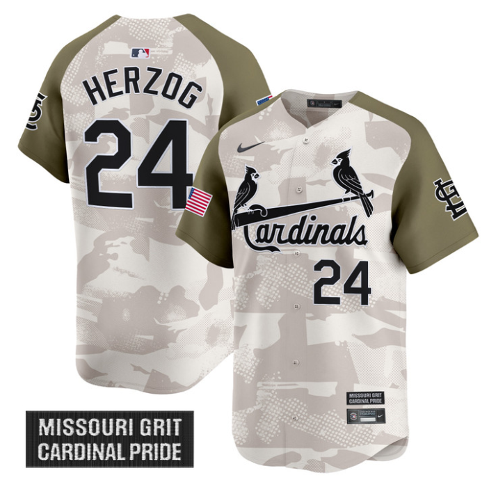 Whitey Herzog Jersey #24 St. Louis Cardinals 2025 Armed Forces Day Vapor Stitched