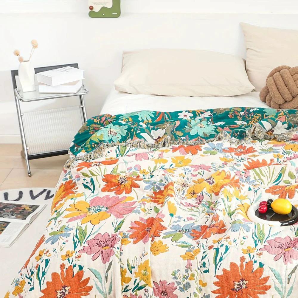Wildflower Garden Cotton Blanket