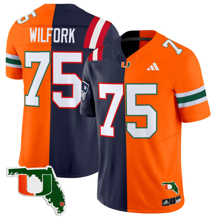 Wilfork Jersey #75 Miami Hurricanes Split Vapor Limited Football Stitched