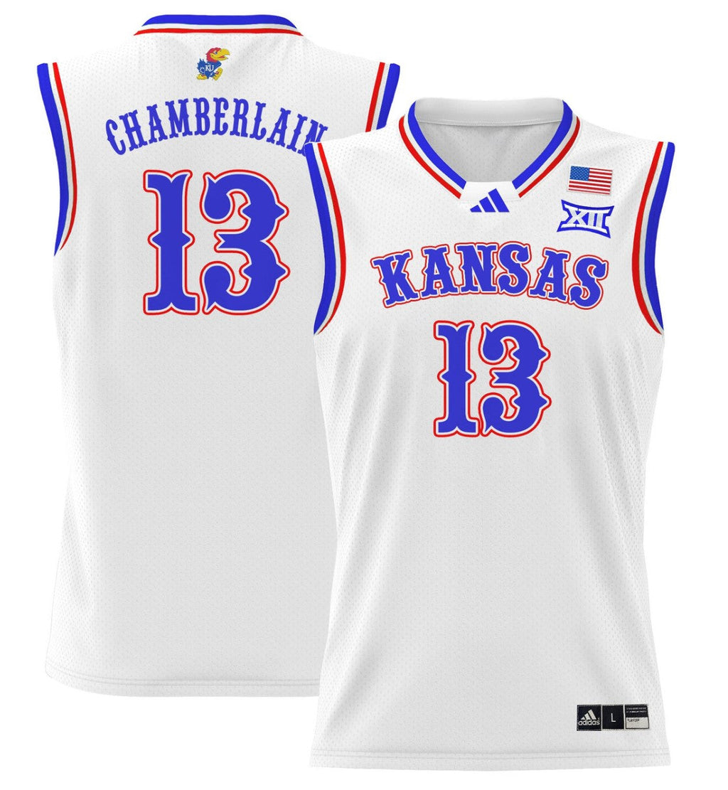 Wilt Chamberlain Jersey #13 Kansas Jayhawks 2024 Lightweight Basketball White