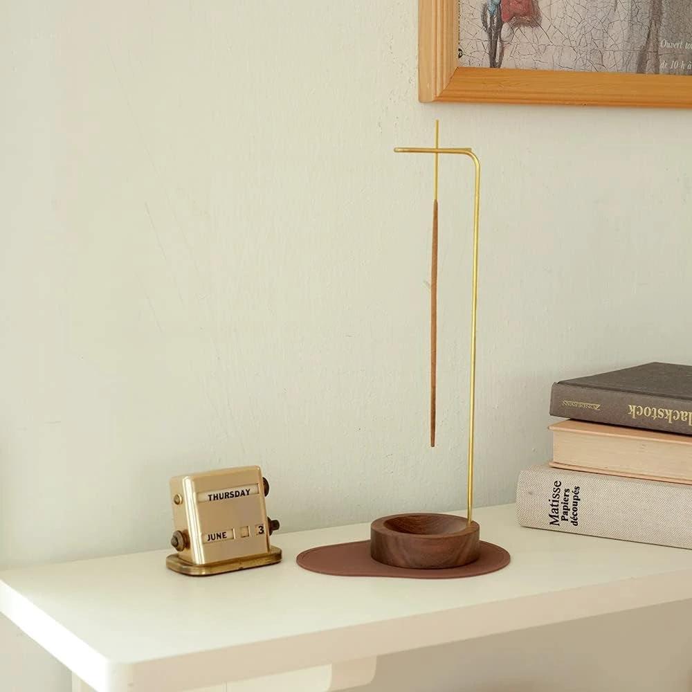Wooden Incense Burner with Metal Holder