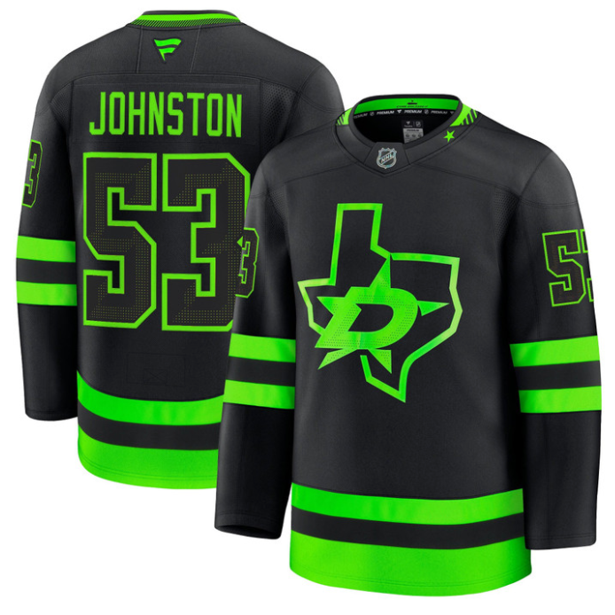 Wyatt Johnston Jersey #53 Dallas Stars Premium All Stitched Black