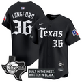 Wyatt Langford Jersey #36 Texas Rangers Gothic Frontier Edition Vapor Limited Stitched
