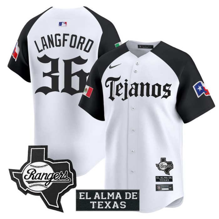 Wyatt Langford Jersey #36 Texas Rangers Mexico Tejano Barrio Style Vapor Limited Stitched