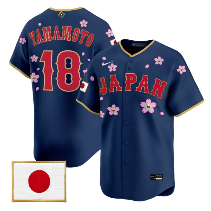 Yamamoto Jersey #18 Team Japan World Baseball 2026 Takashi Murakami