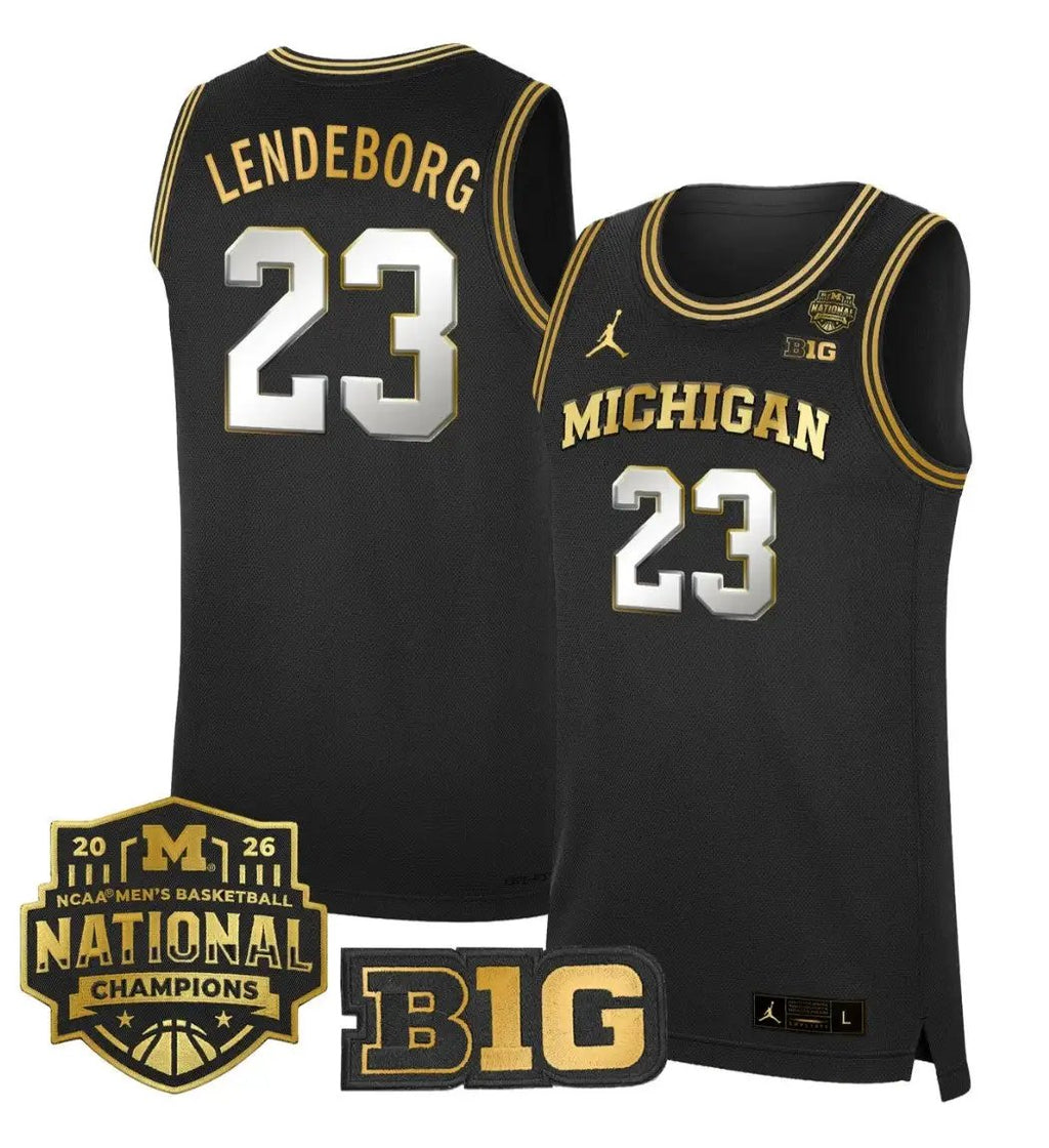 Yaxel Lendeborg Jersey #23 Michigan Wolverines 2026 National Champions Stitched