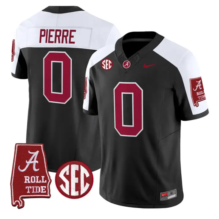 Yhonzae Pierre Jersey #0 Alabama Crimson 2026 SEC Patch Stitched