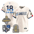 Yoshinobu Yamamoto #18 Dodgers Cream Jersey - All Stitched