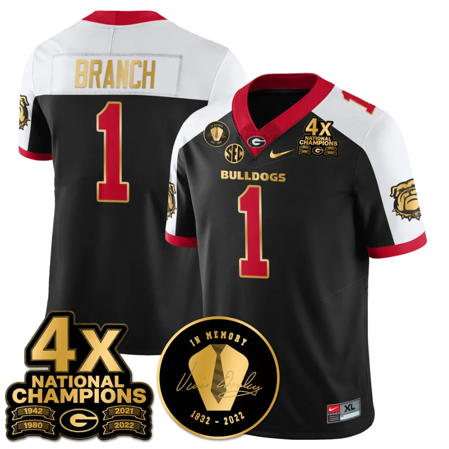 Zachariah Branch Jersey #1 Georgia Bulldogs 4x-Time National Champions Stitched