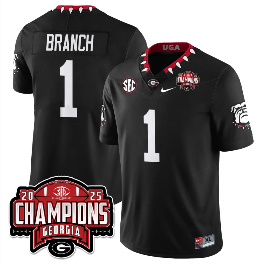 Zachariah Branch Jersey #1 Georgia Bulldogs SEC Champions Patch Stitched