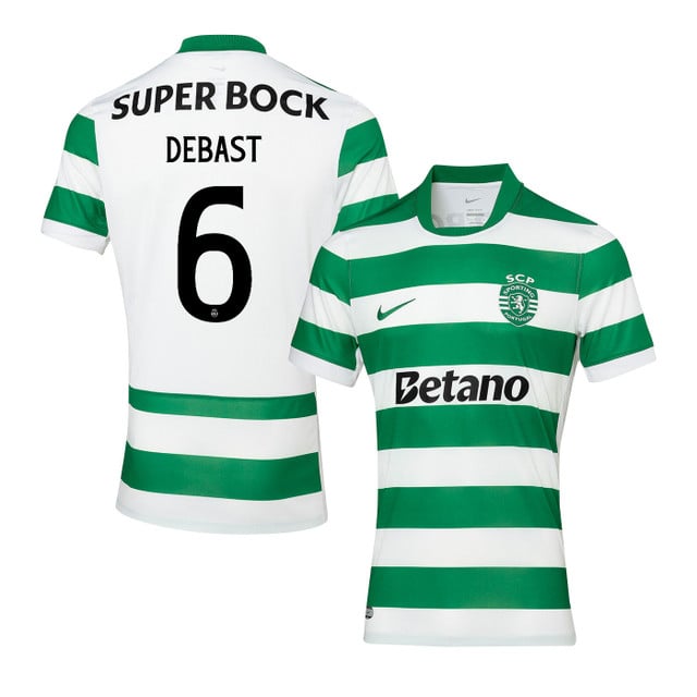 Zeno Debast 6 Sporting CP 2025-26 Home Match Jersey – Green