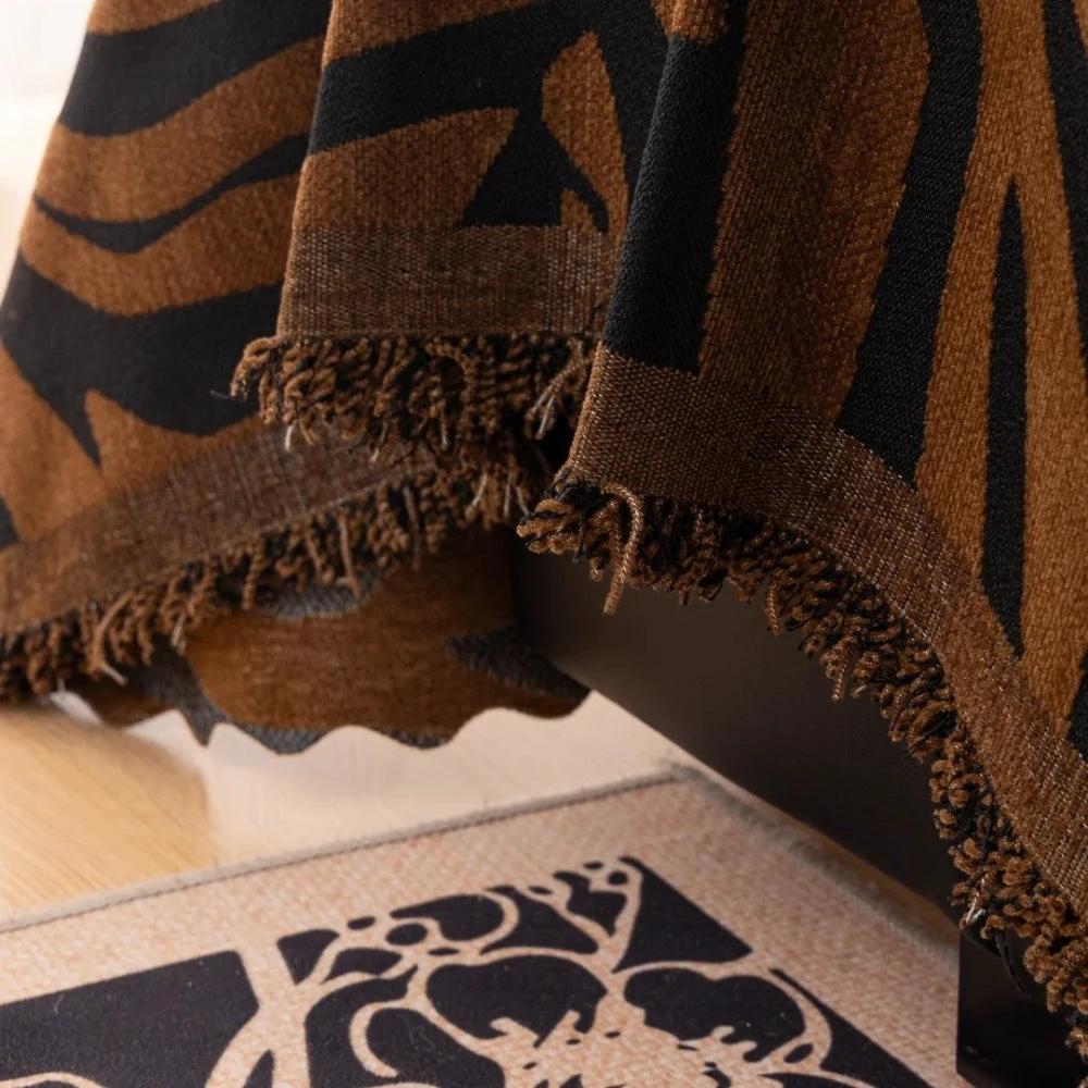 Zentara Chenille Zebra Geometric Sofa Cover