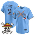Zoro Jersey #2 Blue Jays One Piece Vapor Premier Limited Premier Stitched