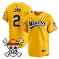 Zoro Jersey #2 Miami Marlins One Piece Premier Limited Stitched