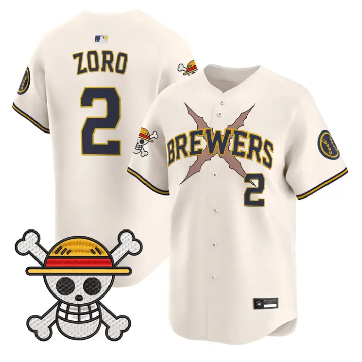 Zoro Jersey #2 Milwaukee Brewers One Piece Vapor Premier Stitched