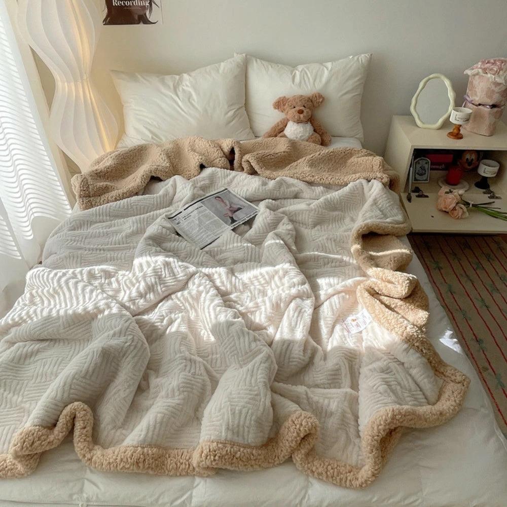 Seraphina Soft Jacquard Rabbit Plush Blanket