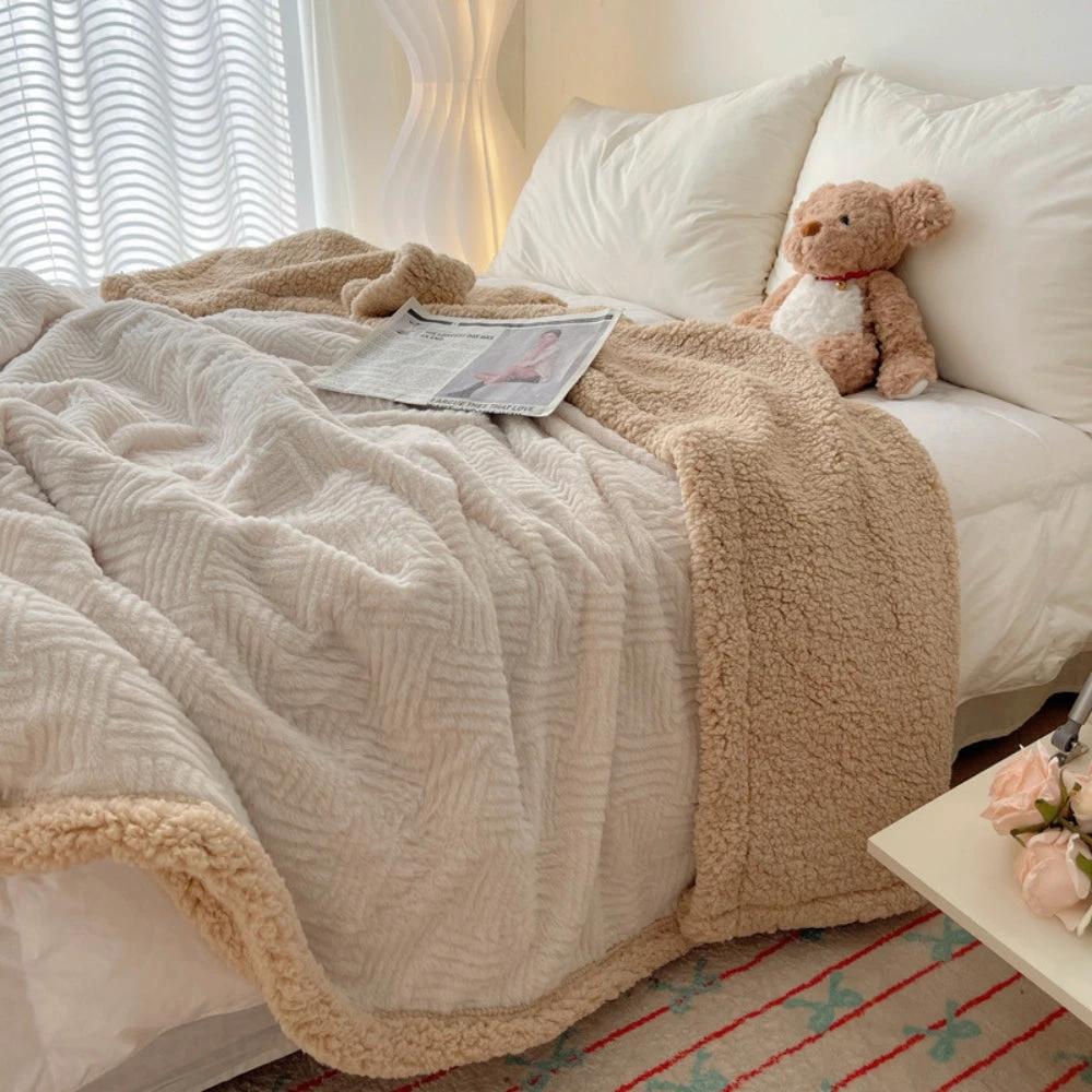 Seraphina Soft Jacquard Rabbit Plush Blanket