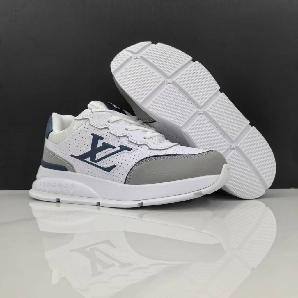Luxury Lou Paris Classic Trainers Navy Blue White Shoes Sneakers