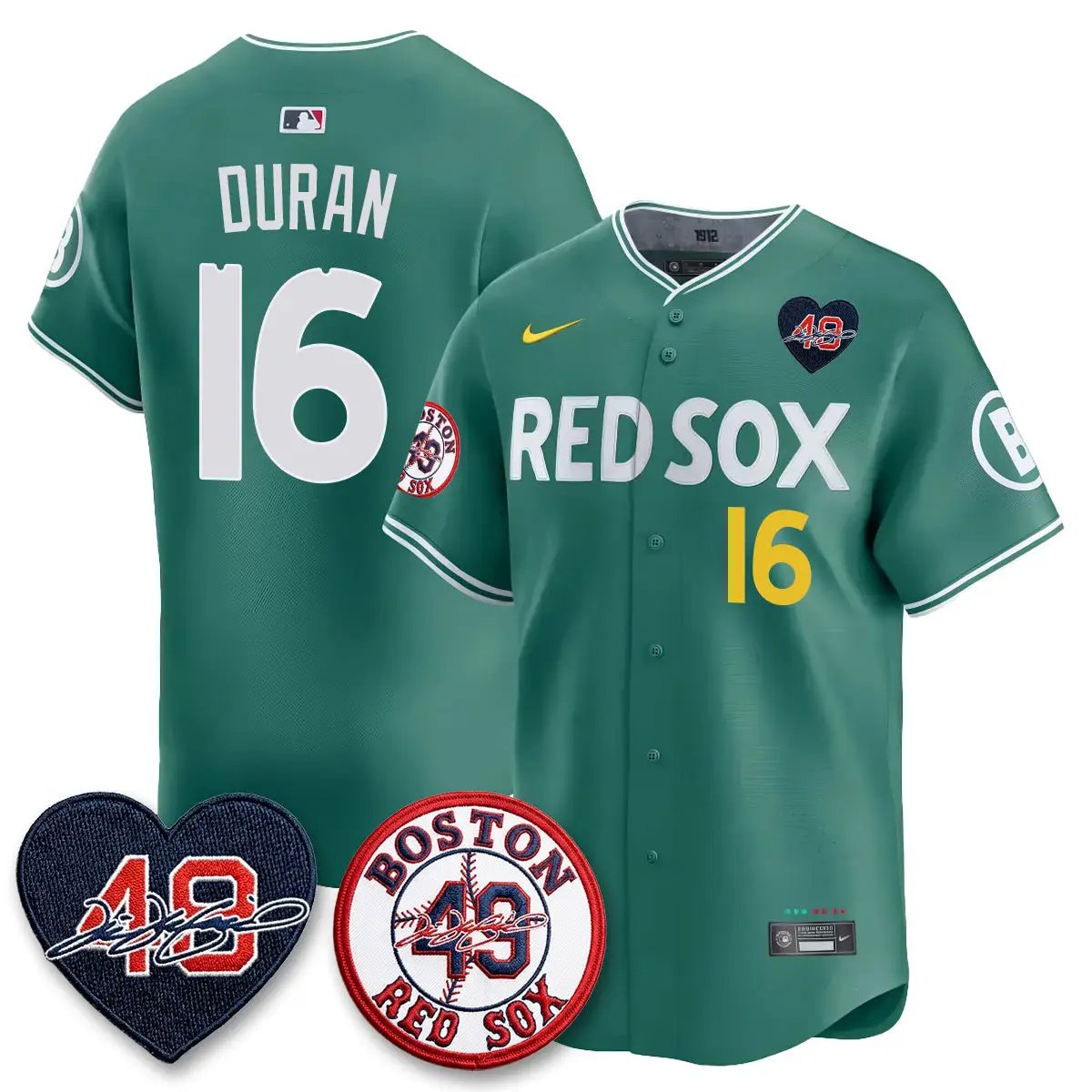 Men Boston Red Sox Tim Wakefield Memorial Patch Vaper Premier Limited Jersey - All Stitched