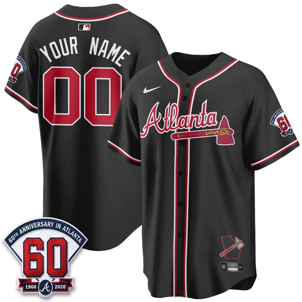 Atlanta Braves 2026 Black Out Style Vapor Limited Custom Jersey - All Stitched