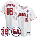 Men Los Angeles Angels Garret Anderson Tribute Patch Vapor Jersey - All Stitched V1