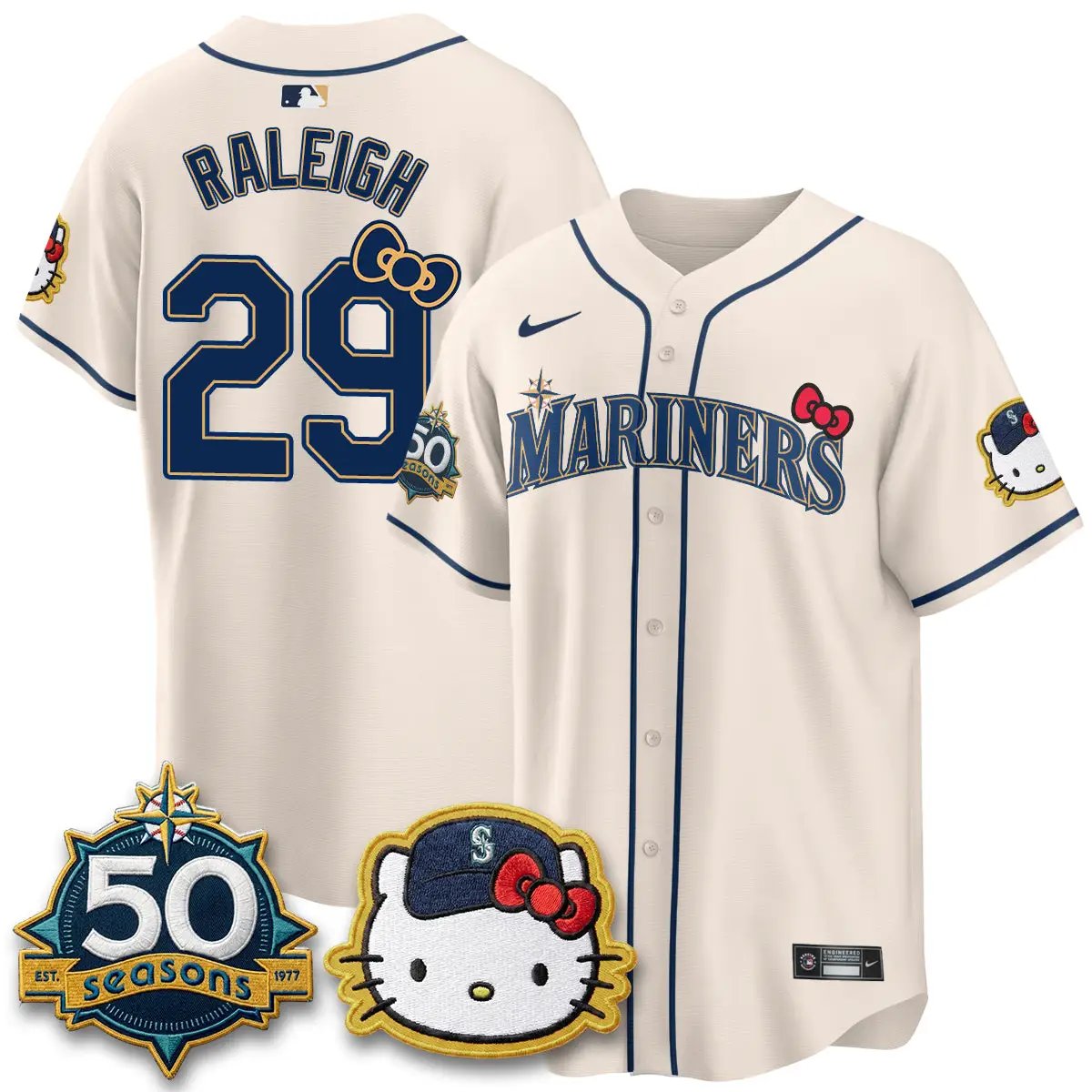 Men Seattle Mariners x Meow KT Night Limited Jersey - All Stitched