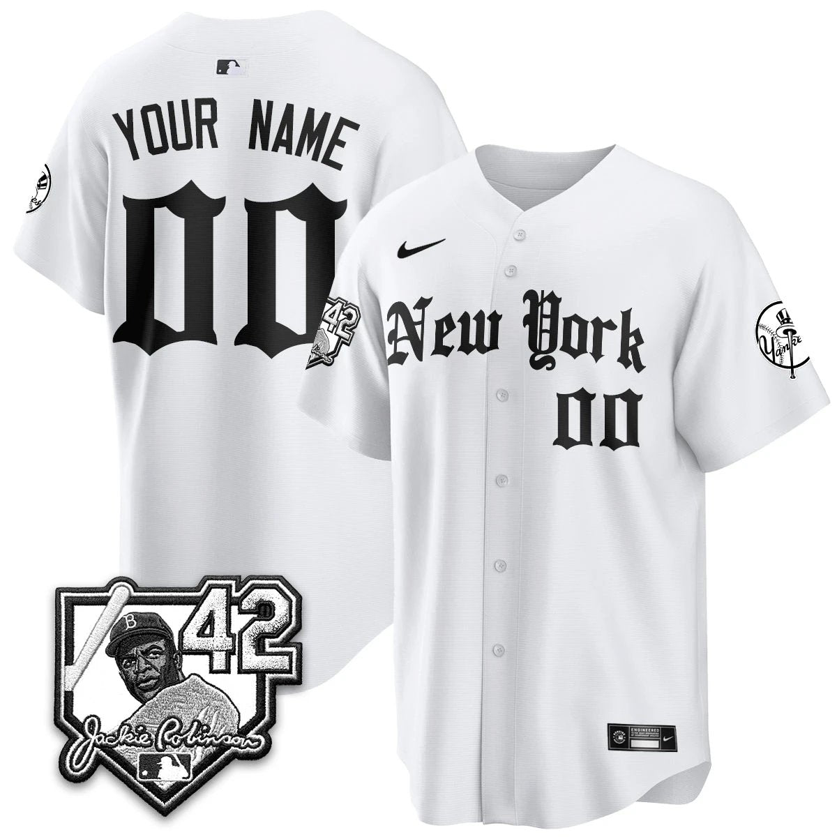 New York Yankees 2026 Jackie Robinson Day Gothic Vapor Custom Limited Jersey - All Stitched