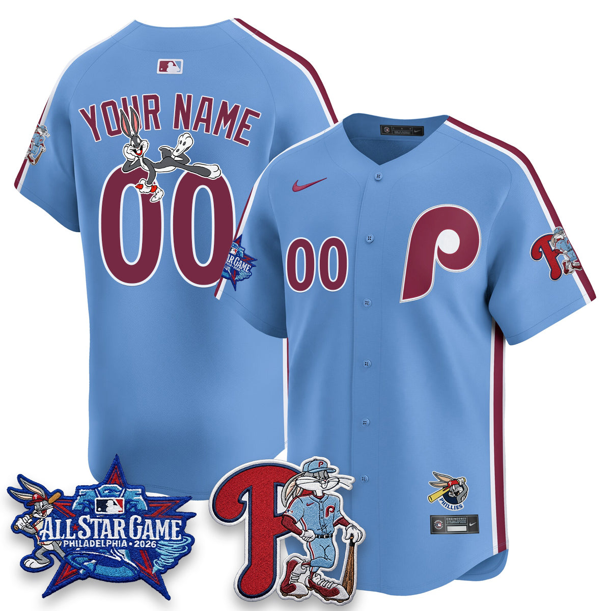 Philadelphia Phillies x Bunny Vapor Premier Limited Custom Jersey - Stitched