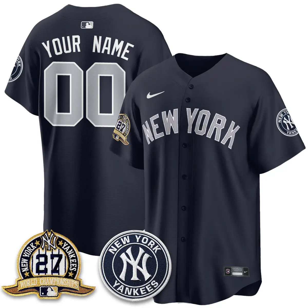 New York Yankees Alternate Custom Jersey - All Stitched
