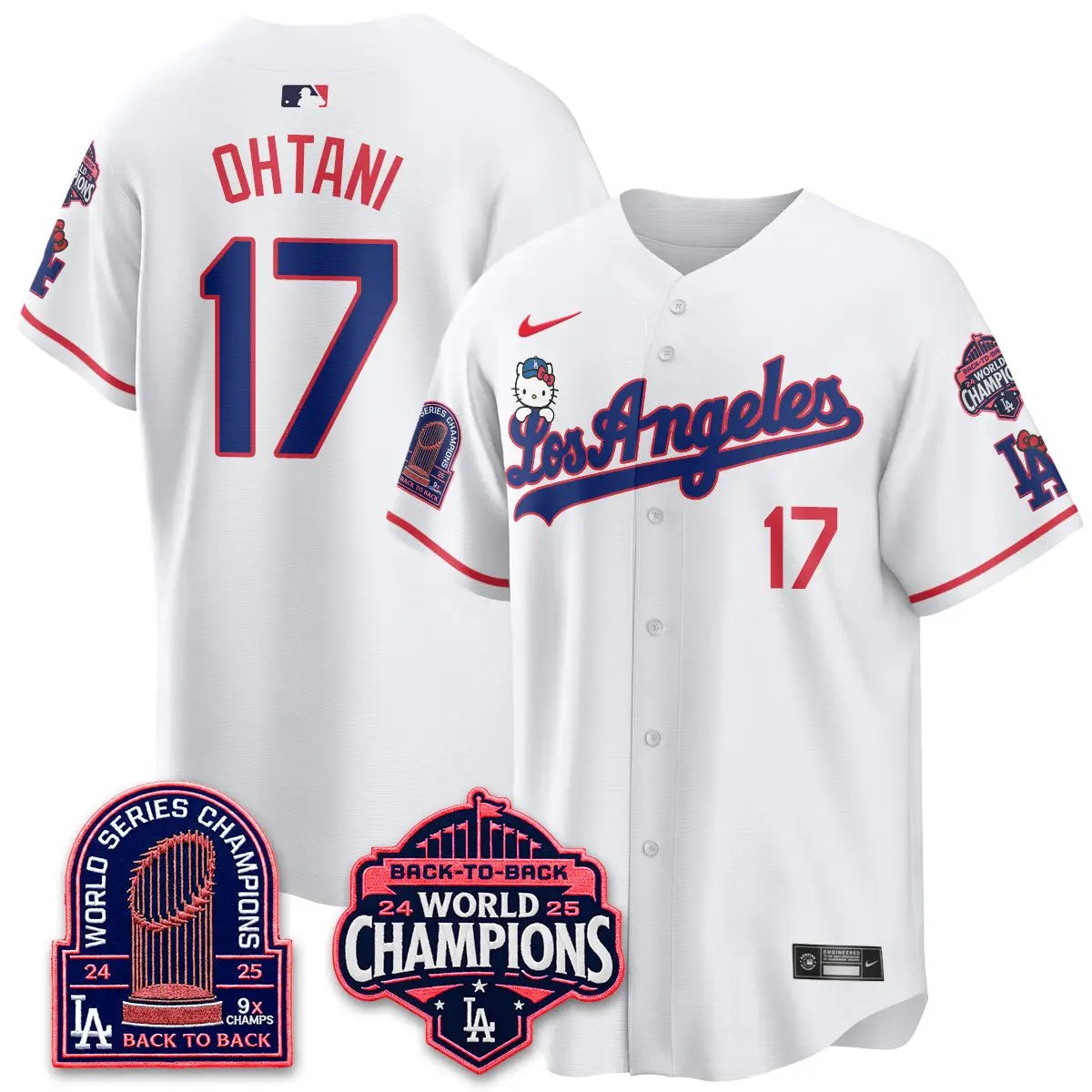 Men Los Angeles Dodgers x Hello Kitty Night 2026 Vapor Jersey - All Stitched - V2