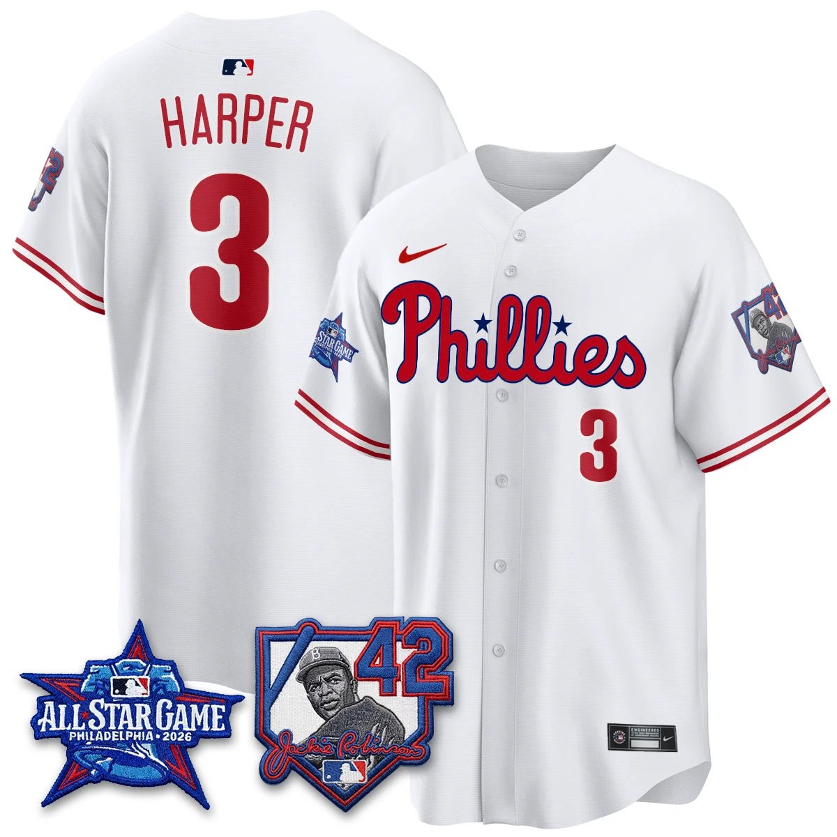 Men Philadelphia Phillies 2026 Jackie Robinson New Era - All Star Game Vapor Limited Jersey - All Stitched