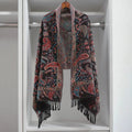 Paisley Elegance Winter Poncho Shawl