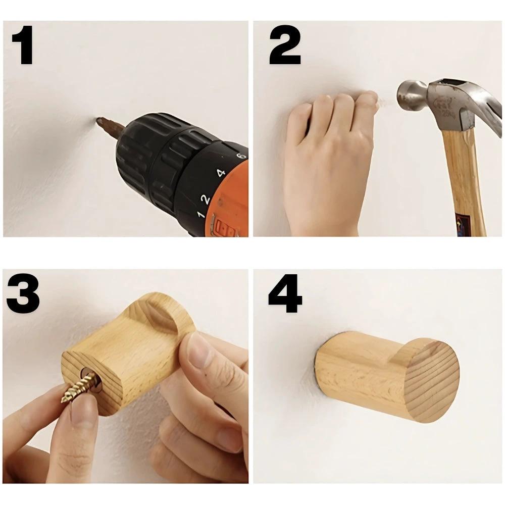 Minimalist Beech Wood Wall-Mounted Hook