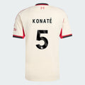 Liverpool 2025-26 KONATE 5 Away Jersey – Cream