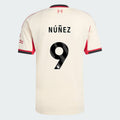 Liverpool 2025-26 NÚÑEZ 9 Away Jersey – Cream
