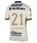 Pumas UNAM 2025-26 M. RODRÍGUEZ 21 Home Jersey – Blanco