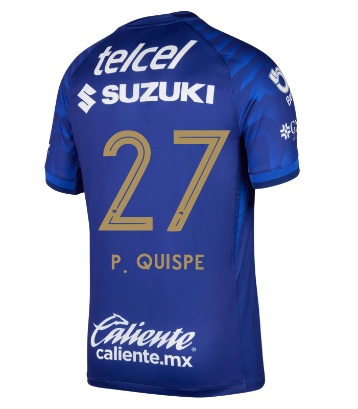 Pumas UNAM 2025-26 P. QUISPE 27 Away Jersey – Azul Marino