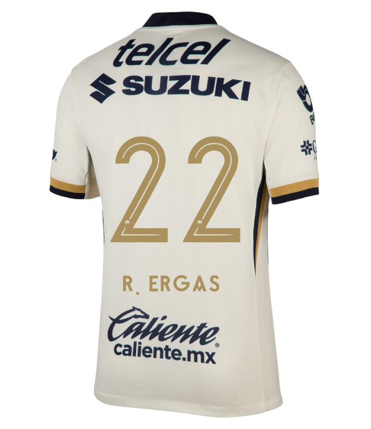 Pumas UNAM 2025-26 R. ERGAS 22 Home Jersey – Blanco