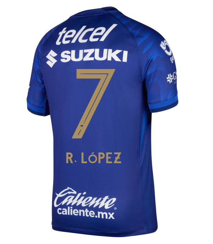 Pumas UNAM 2025-26 R. LÓPEZ 7 Away Jersey – Azul Marino